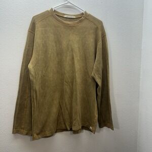 Jake Agave Desperado Crew Neck Tee Long Sleeve Shirt M Yellow Distressed Burnout